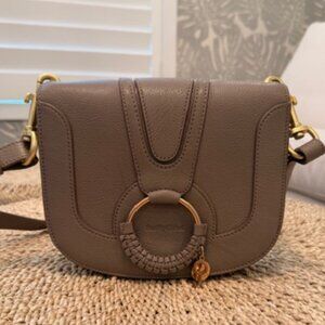 See By Chloe Mini Hana Bag Motty Gray Leather Key Crossbody Flap Messenger Bag